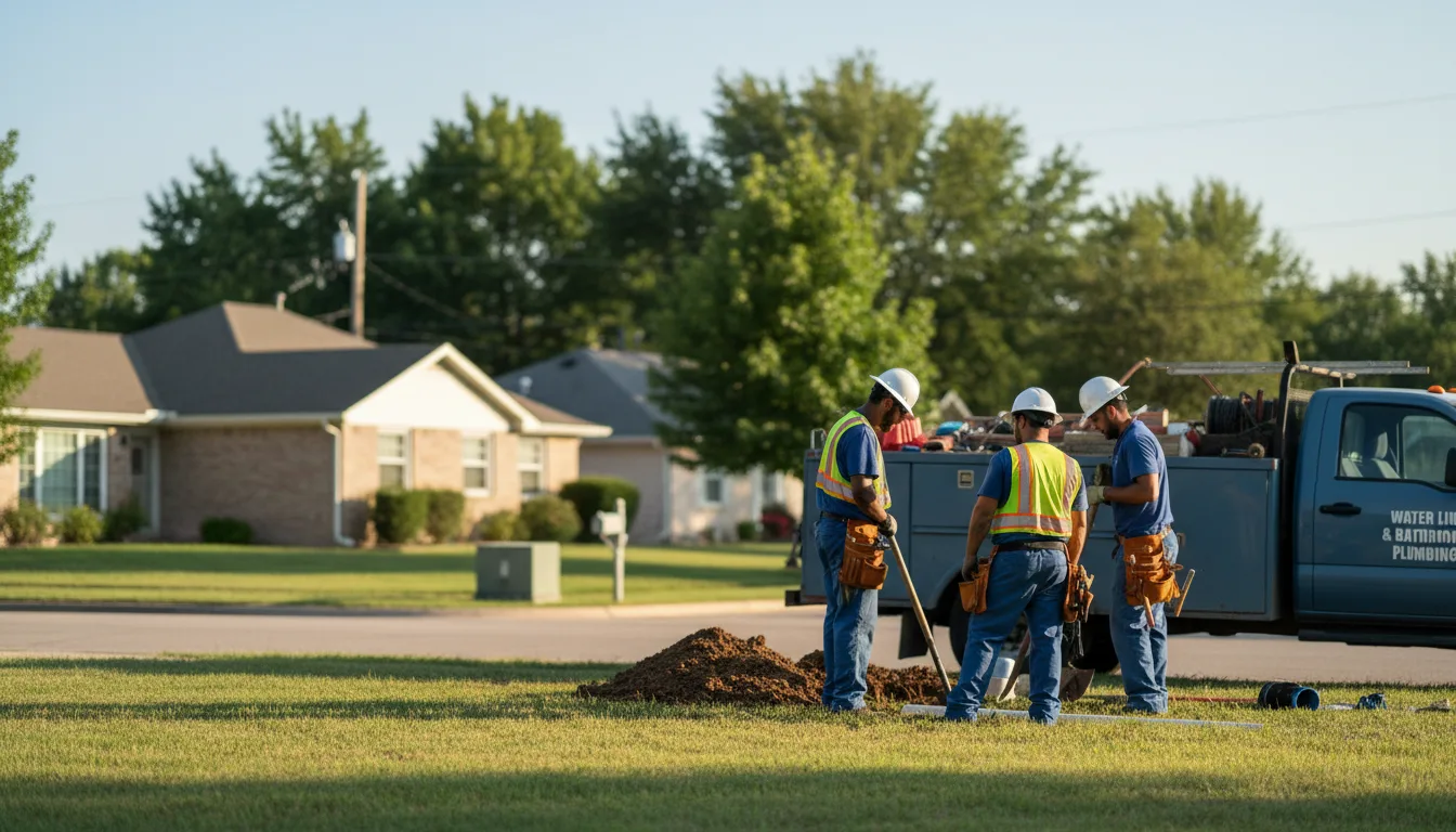 Residential water line and bathroom plumbing service in Penfield, IL